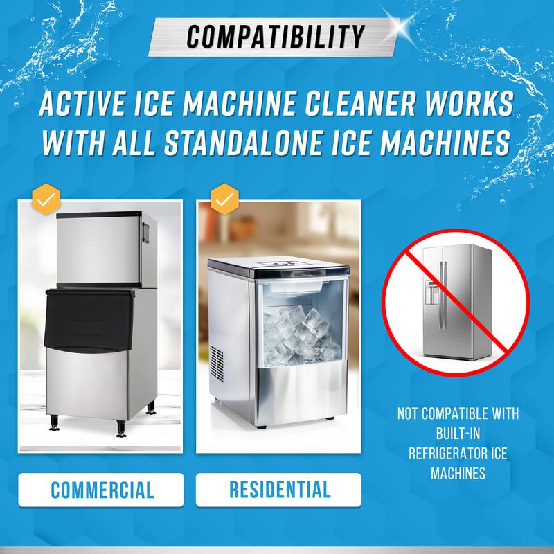 Ice Machine Cleaner Maker Descaler - 24 ACTIVE Clean Tablets Compatible with Frigidaire, Opal, GE Profile, Kitchenaid, Nickel Safe Scale Remover for Countertop, Nugget Ice Makers - Bulk 1 Year Supply  Key Product Feature