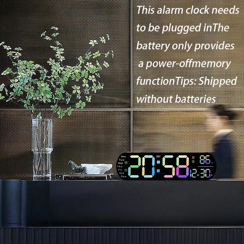 Multi Functional LED Display Clock, Digital Wall Clock with Adjustable Atmosphere Light, Battery USB Type Wall Clock with Remote Control, Room Decor, Home Decor, Fall Decor (battery Not Included)