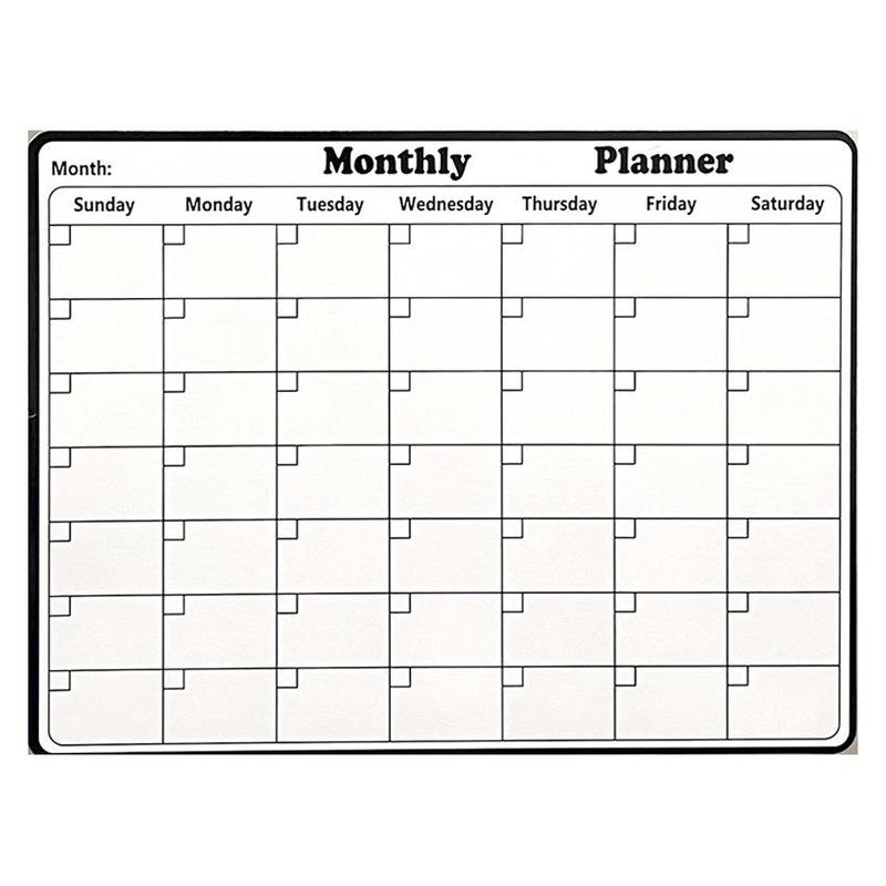 Dry Erase Fridge Magnetic Calendar, 1 Count Magnetic Monthly Planner, Magnetic Dry Erase Calendar, Kitchen Decor, Monthly Planner for Refrigerator