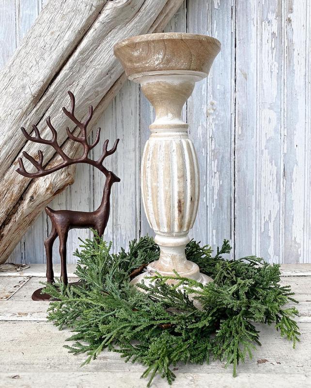 Authentic Artificial Real Touch Juniper Mini Wreath. Chair. Cabinet. Candle Wreaths. Christmas. Holiday. Multi Item Discount.