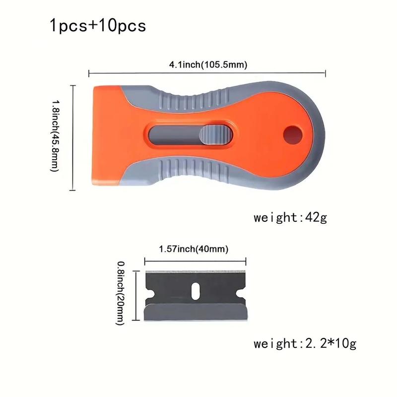 Retractable Cleaning Scraper with Replacement Head, Telescopic Adjustable Cleaning Scraper Tool for Removing Labels, Stickers, Decals and Paint from Glass and Stove, Cleaning Scraper Tools