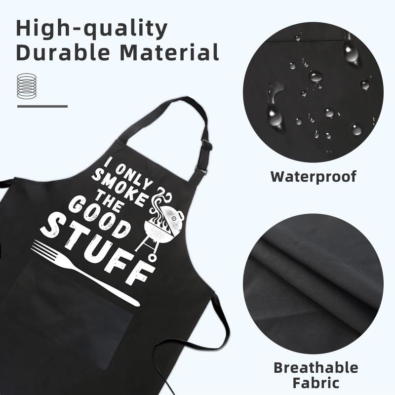 Funny Aprons for Men, BBQ Dad Apron with 2 Pockets Adjustable Neck Strap Cooking Grill Kitchen Aprons-Cool Father Birthday Christmas Gifts for Guys, Dad, Husband