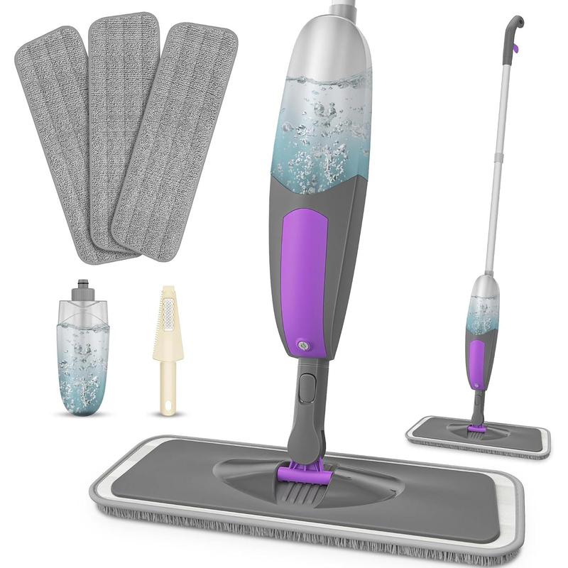 Spray Mop for Floor Cleaning  Microfiber Floor Mops Wet Dry Flat Mop with 550ML Refillable Bottle 3 Washable Pads Replacement, Dust Mop for Wooden Laminate Tile Marble Kitchen Hard Floors mop sepe rate cleananddirty water Pet Aluminium Hand Lightweight