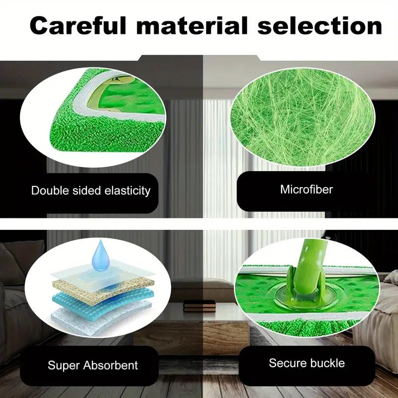 8 Reusable Deluxe Microfiber Mop Pads - Easy Cleaning, Washable, Durable, Dual-Purpose for Dry and Wet Use, Flat Floor Mop Cloth, Effective Dust Removal, Long-Lasting Plastic Material