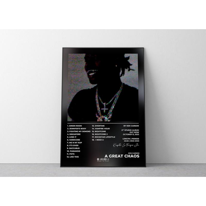 Album Poster A Great Chaos Ken Carson Ken Carson Poster Rap Poster Album Album Cover Poster Album Music Poster Custom Poster Album