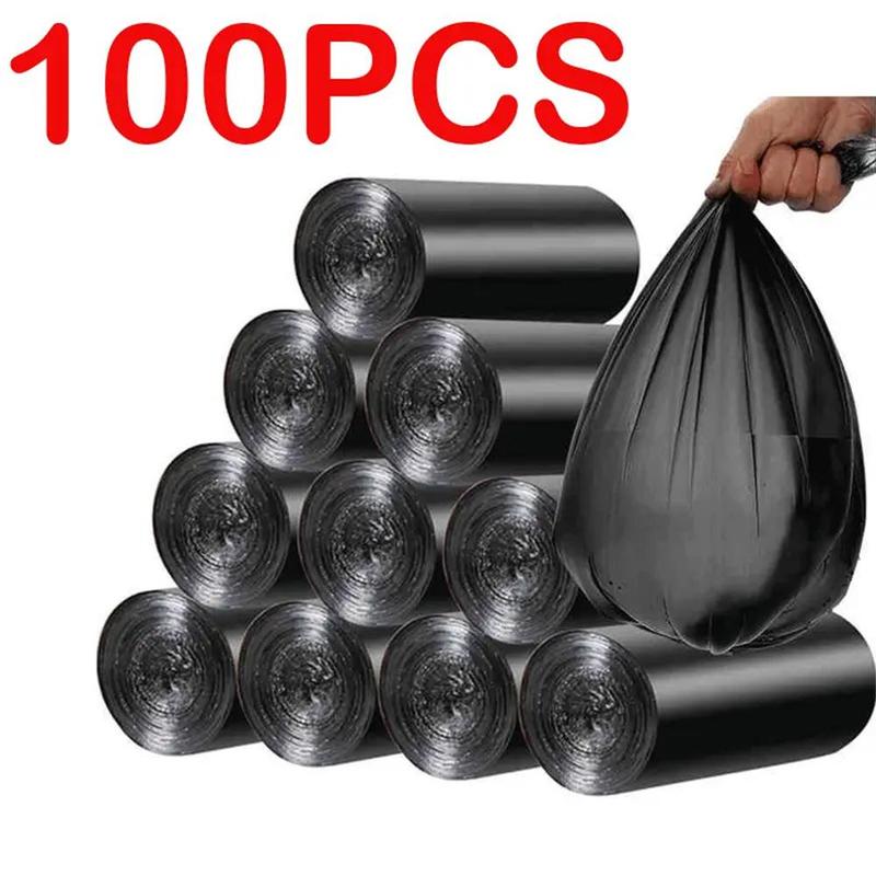 100pcs roll Household Disposable Garbage Bag, Kitchen Accessories Durable Plastic Trash Bags, Tear Resistance Cleaning Bag for Office Home Bedroom Garden Waste Bin