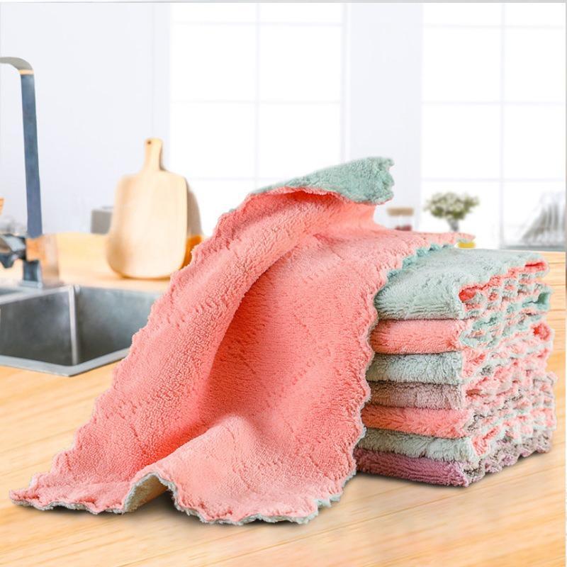 Random Color Dish Cleaning Cloth, 10 20 30pcs Kitchen Cleaning Rag, Kitchen Dishwashing Towel, Reusable Kitchen Dish Cloth, Practical Kitchen Gadgets, Kitchen Accessories,  Cleaning Gadgets for Home,  Household Cleaning Supplies