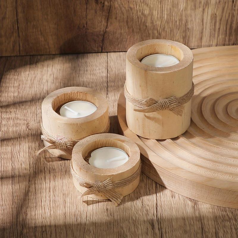 Wooden Candle Holder, 1 Count 3 Counts Creative Bowknot Decor Candle Holder, Home Ornament, Wedding Decoration Supplies, Aesthetic Room Decor, without Candle