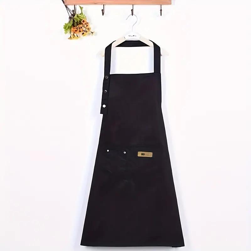 Adjustable Size Waterproof & Oil-proof Apron, 1 Count Kitchen Cooking Apron, Durable Apron for Barbecue, Cafe, Beauty Shop, Restaurant