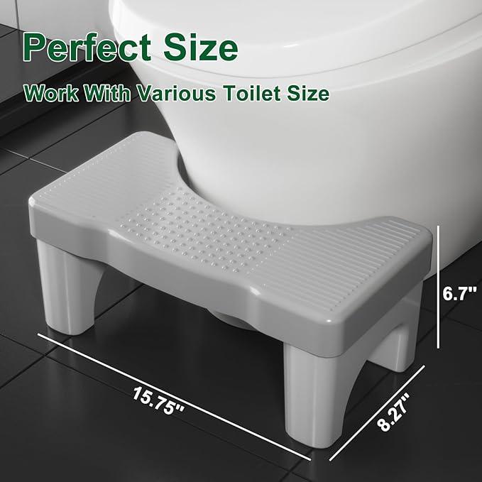 Toilet Stool Poop Stool for Squatting Posture, Portable Plastic Potty Stool for Adults, Toilet Poop Stool Squat Adult, Non-Slip Poop Stool for Bathroom Adults, Pooping Stool