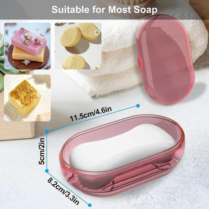 Clear-White Soap Holder, Travel Soap Container, Portable Soap Dish with Lid, Leakproof Soap Box for Bar Soap, Soap Bar Holder, Soap Case for Camping, Outdoor, Bathroom, Hiking Traveling