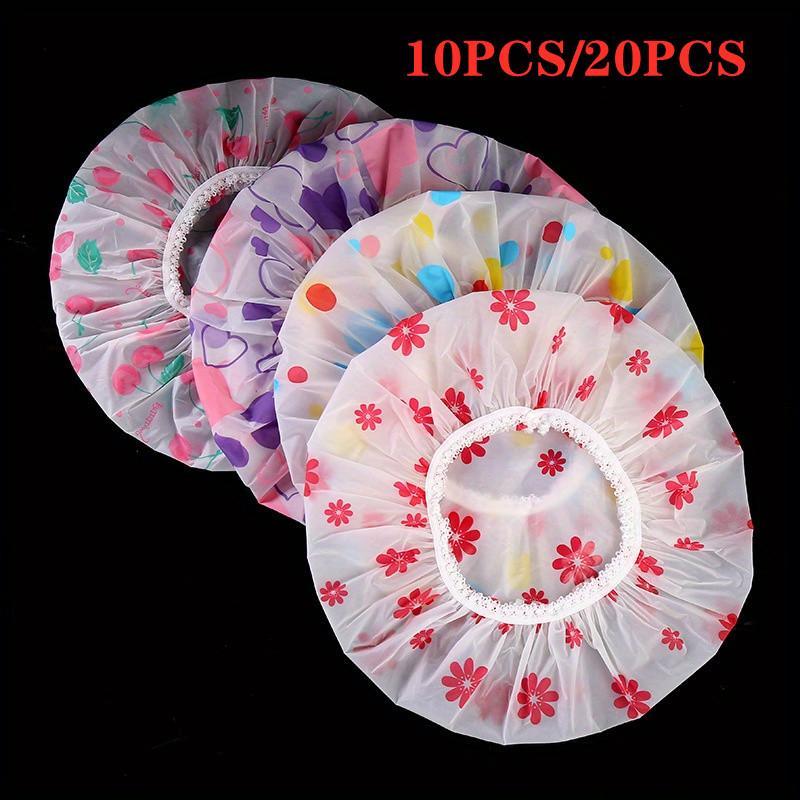 Colorful Shower Cap, 10pcs 20pcs Reusable Shower Bathing Cap, Thickened Shower Cap, Shower Bathroom Cap for Women & Girls