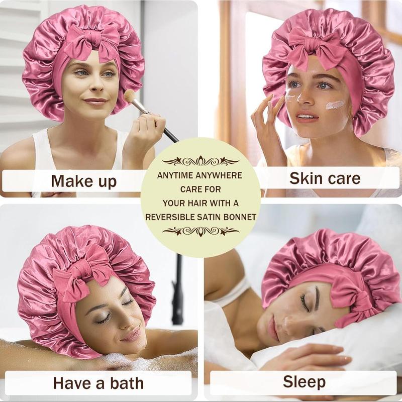 Solid Color Satin Sleeping Bonnet, 1 Count Soft Comfortable Sleeping Bonnet, Hair Styling Accessories for Women & Girls, Christmas Gift