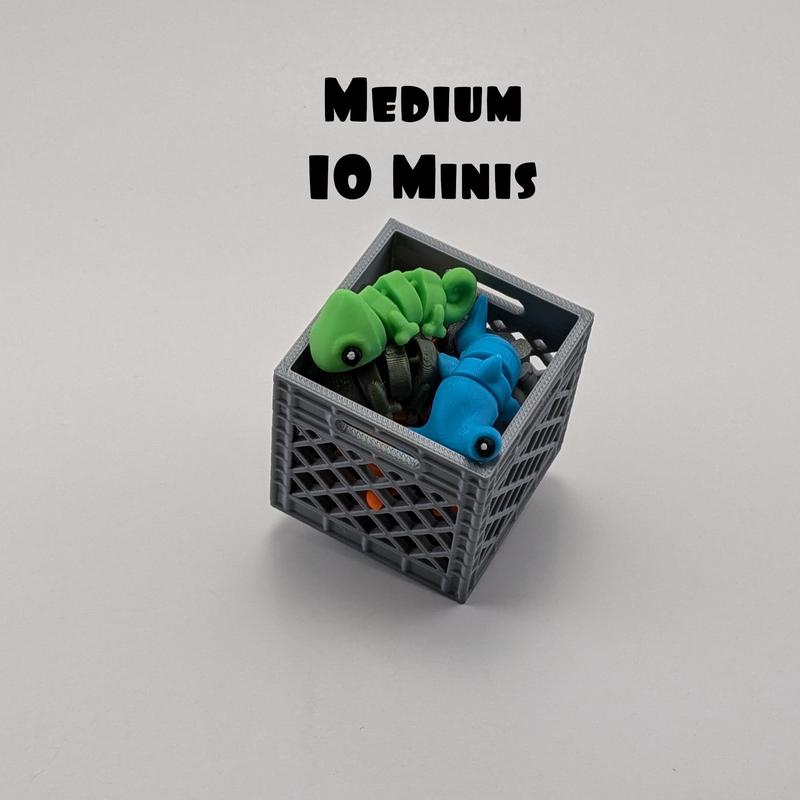 MINI Animals Crate - Unique Articulating 3D Printed Collectible Figurines - Desk Pets - Home Decor - Perfect Gift for Office or Home