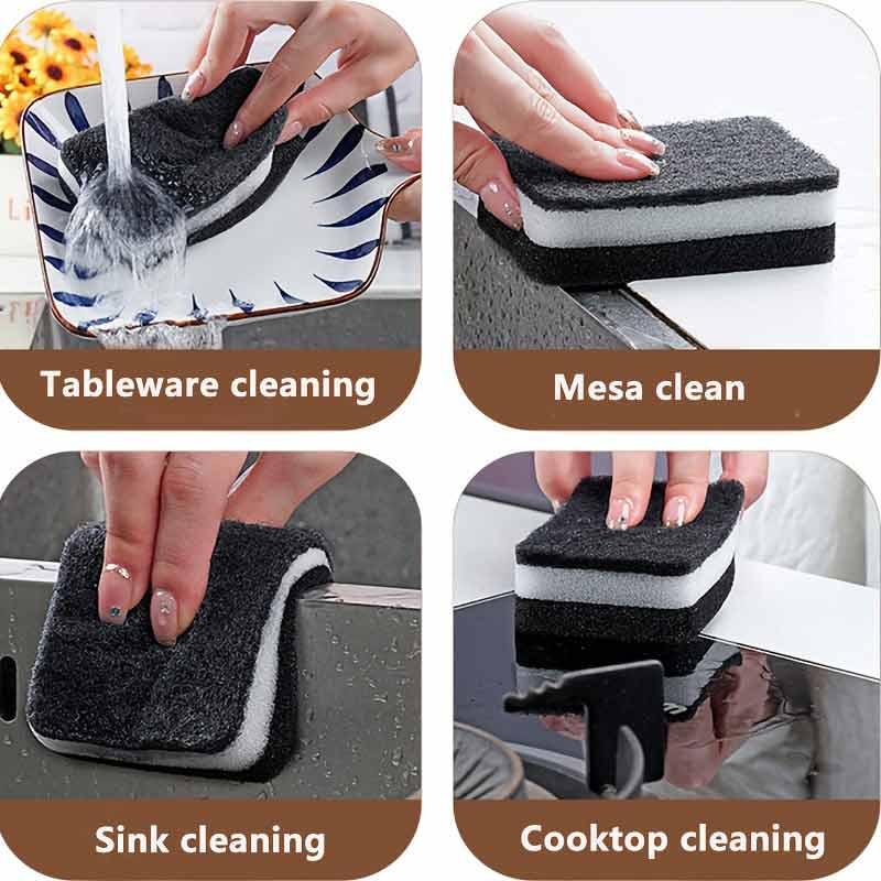 Double Sided Kitchen Cleaning Sponge, 5pcs Multi-function Thickened Dish Washing Sponge, Kitchen Cleaning Sponge, Cleaning Tools Supplies for Home Kitchen Bathroom