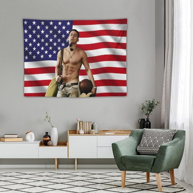 Channing Star Tatum Funny Flag Tapestry Poster Wall Hanging Art Suitable for Room Bedroom Living Room Dormitory Wall Outdoor Garden Decoration Aesthetic Merch30 x40