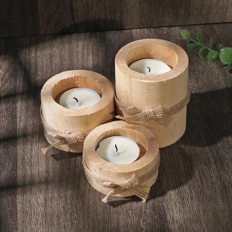 Wooden Candle Holder, 1 Count 3 Counts Creative Bowknot Decor Candle Holder, Home Ornament, Wedding Decoration Supplies, Aesthetic Room Decor, without Candle