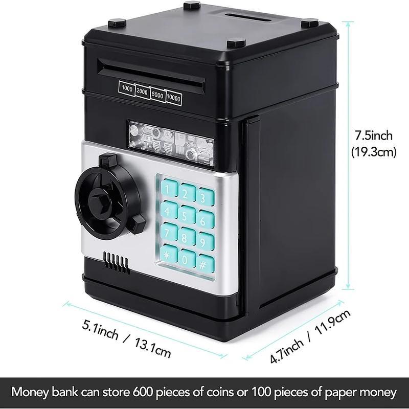 Mini ATM Piggy Bank for Real money, ATM Machine Bank for Kids Cash Coin Can ATM Bank Electronic Coin Money Bank for Kids-Hot Gift, Coin Recognition, Balance Calculator, Electronic Savings Safe Box, Electronic Password Code Money Banks for Children