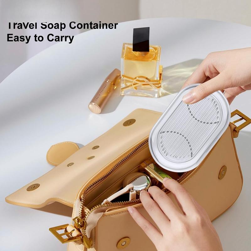 Clear-White Soap Holder, Travel Soap Container, Portable Soap Dish with Lid, Leakproof Soap Box for Bar Soap, Soap Bar Holder, Soap Case for Camping, Outdoor, Bathroom, Hiking Traveling