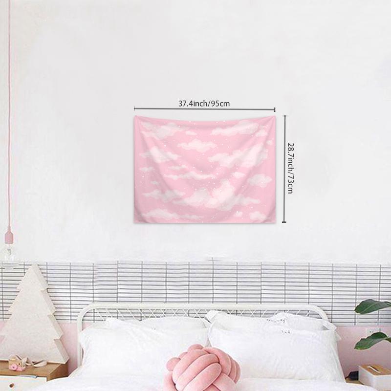 Cloud Print Tapestry, 1 Count Cute Sky Pattern Wall Hanging Posters Tapestry for Home Decor, Hanging Wall Decor for Home Bedroom Living Room, Cool Bedroom Accessories