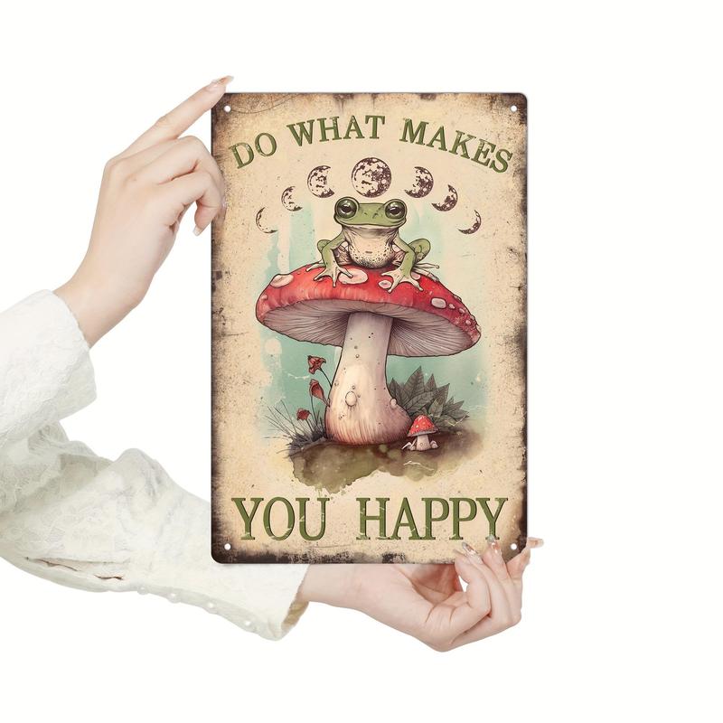 Do What Make You Happy Wall Decorative Plaque, 1 Count Waterproof Vintage Iron Sign, Wall Decorative Signage For Home & Coffee Shop & Bar