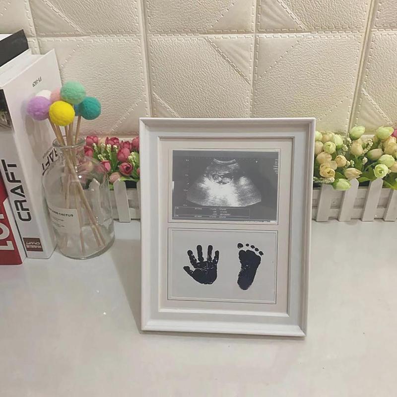 Baby Handprint Footprint Ink Pad with Photo Frame Set, DIY Photo Frame Set for Boys Girls Newborn Baby, Men Gifts, Home & Room Decor