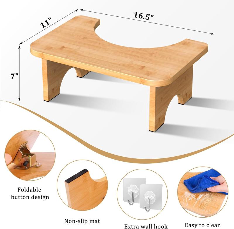 Bamboo Toilet Stool - 7