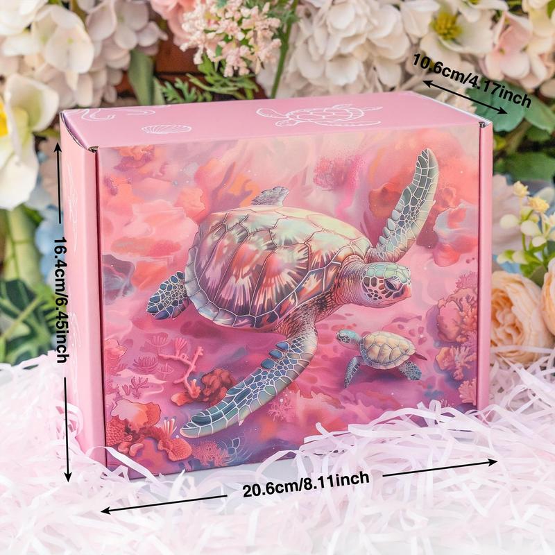 Sea Turtle Themed Gift Set, 1 Set Including Tumbler & Hair Band & Socks & Greeting Card & Necklaces & Turtle Candle & Bath Salt Ball & Gift Box, Gift for Women, Birthday Gift