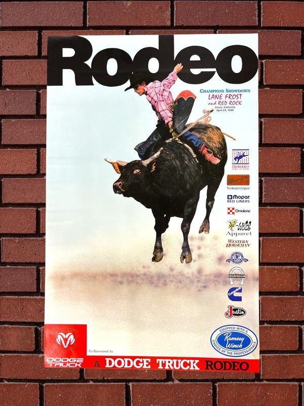 Lane Frost Vs Red Rock Poster | Vintage F.1 A1 A2 A3 A4 Poster Print | Wall Art