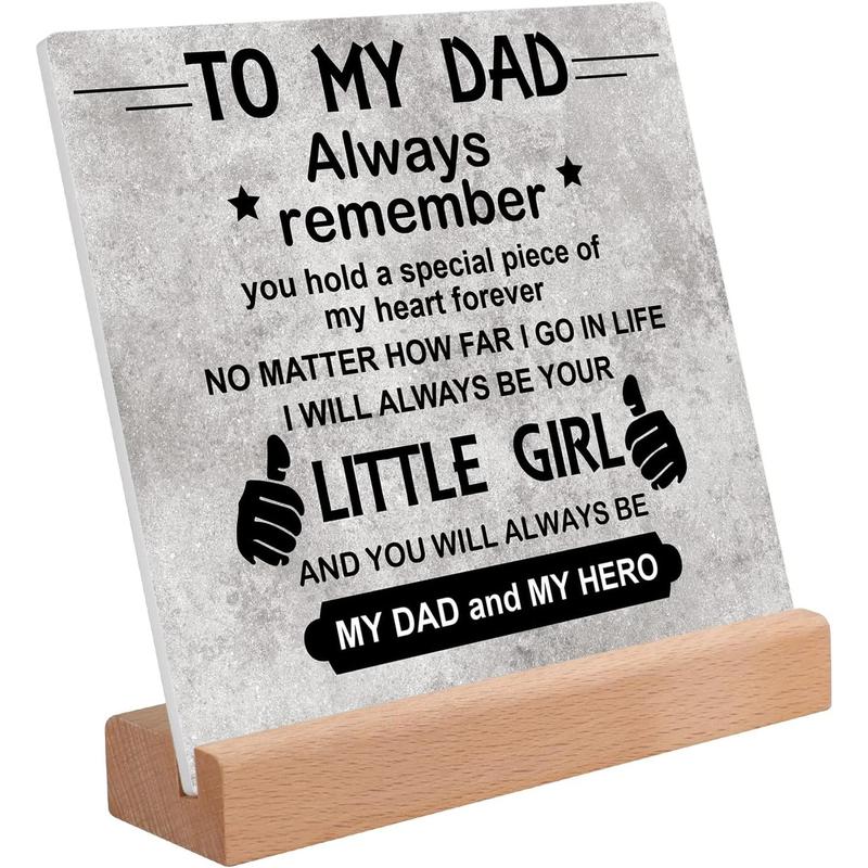 Gift for Dad from Daughter, Dad Christmas Birthday Gift Acrylic Plaque, Dad Gifts for Christmas Desk Decorative Sign for Home Office