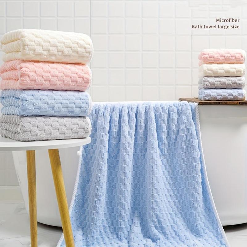 Solid Color Bath Towel, 4 Counts set Soft Absorbent Towel, Quick Drying Towel for Bathroom, Hotel, Salon, Spa, Gym, Travel