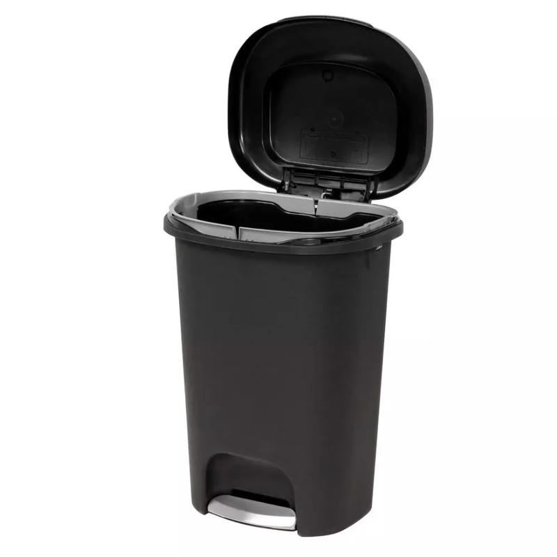 RUBBERMAID Black Foot Pedal Trash Can 13 Gallon Garbage Bin Waste Basket