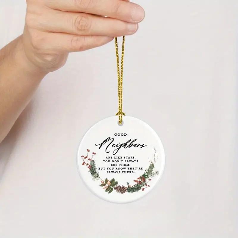 Letter & Plant Pattern Hanging Ornament, 1 5 10pcs Acrylic Hanging Decor for Good Neighbor, Hanging Decor for Home Living Room Bedroom, Gift for Neighbor