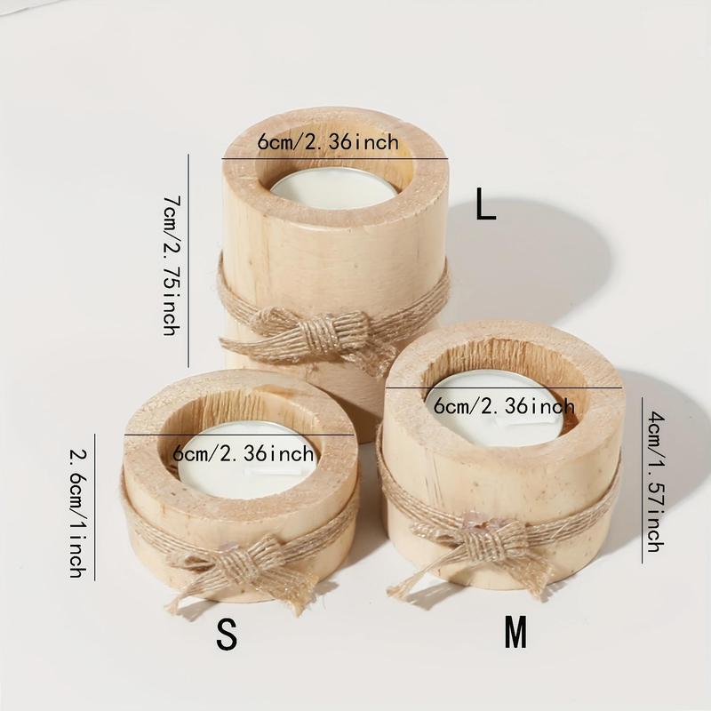 Wooden Candle Holder, 1 Count 3 Counts Creative Bowknot Decor Candle Holder, Home Ornament, Wedding Decoration Supplies, Aesthetic Room Decor, without Candle