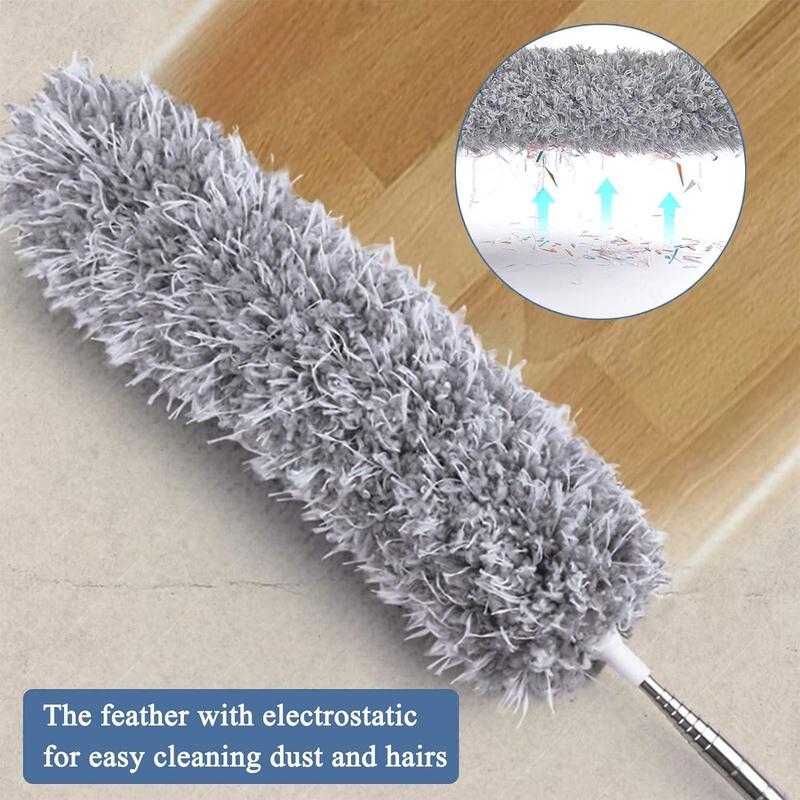 Extendable Microfiber Duster, Bendable & Washable Cleaning Duster, Household Cleaning Tool for High Ceiling & Ceiling Fan, Kitchen Cleaning Supplies