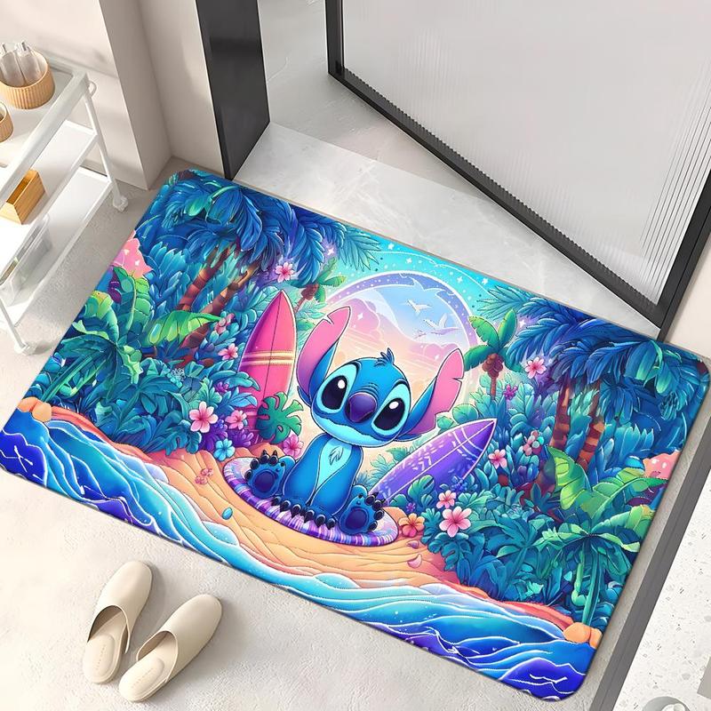 Cartoon Pattern Bathroom Mat, Non-slip Soft Floor Mat, Rectangle Home Decorative Carpet for Home Living Room Bedroom Kitchen Bathroom