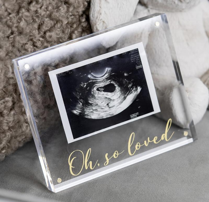 MAMA loves MINI Ultrasound Picture Frame - High-End, Modern Acrylic & Gold Magnetic Frame for Sonogram, Newborn Photo & Beyond -