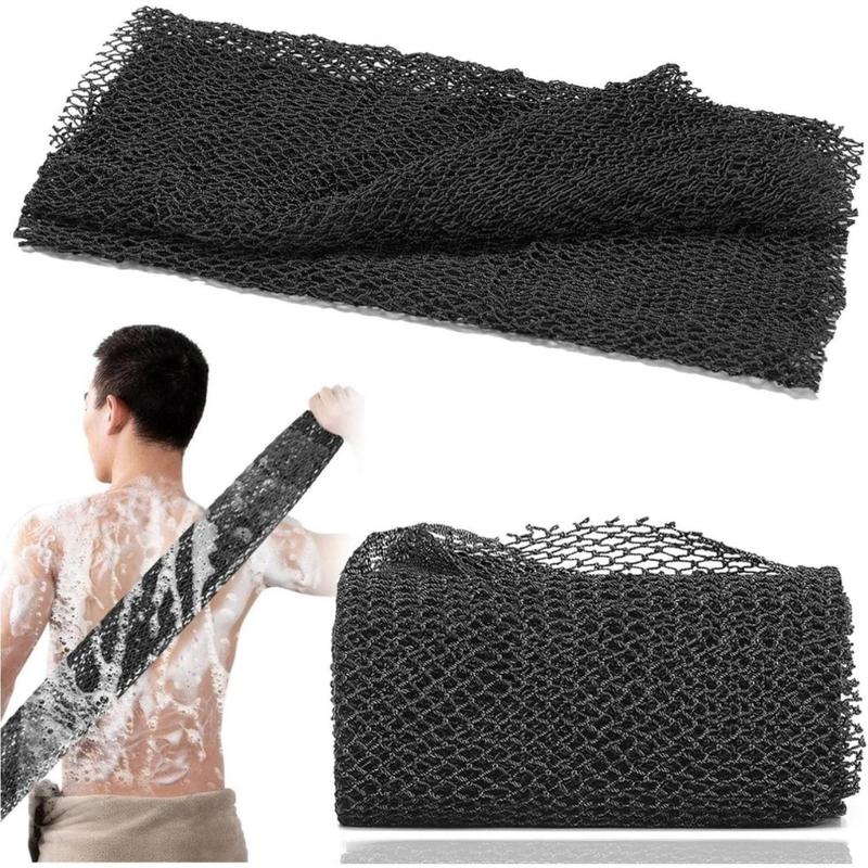 African Net Long Bath Net Sponge,Bathing Body Exfoliating Shower Body Back Scrubber Skin Smoother,Stretch Length to 66 INCH (Black)(Creative Life Pavilion) Accessories