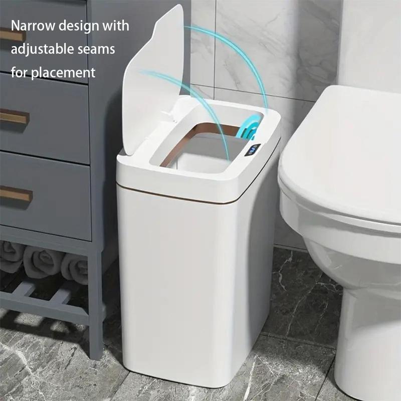 Automatic Sensor Trash Can with Lid for Summer, 1 Count Multipurpose Large Capacity Smart Trash Bin, Portable Smart Trash Can for Home Bedroom Office, Household Smart Garbage Can, Kitchen Aid Appliances