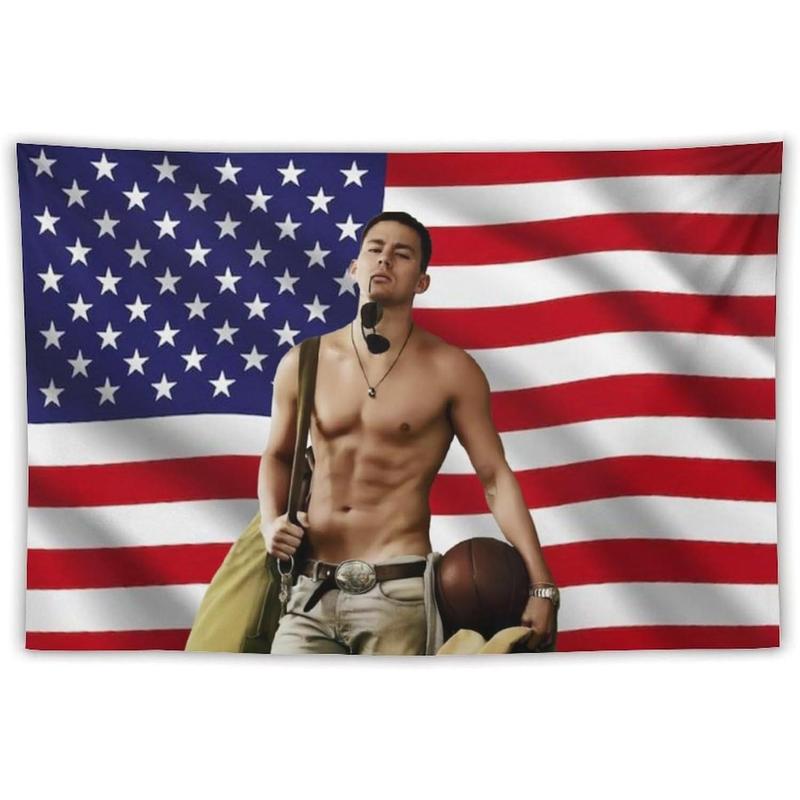 Channing Star Tatum Funny Flag Tapestry Poster Wall Hanging Art Suitable for Room Bedroom Living Room Dormitory Wall Outdoor Garden Decoration Aesthetic Merch30 x40