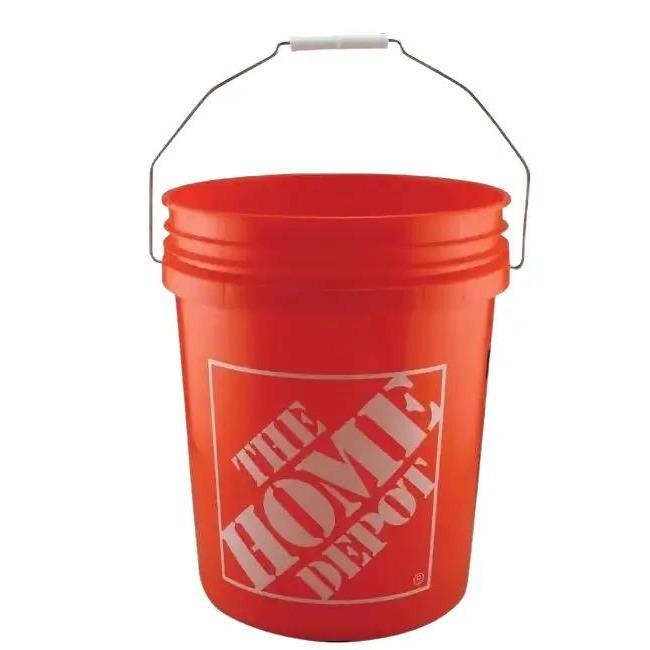 5 Gallon Orange Homer Bucket Household Plastic Cover Handheld Steel