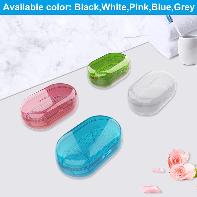 Clear-White Soap Holder, Travel Soap Container, Portable Soap Dish with Lid, Leakproof Soap Box for Bar Soap, Soap Bar Holder, Soap Case for Camping, Outdoor, Bathroom, Hiking Traveling