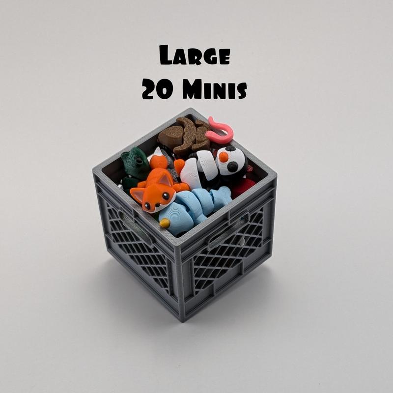 MINI Animals Crate - Unique Articulating 3D Printed Collectible Figurines - Desk Pets - Home Decor - Perfect Gift for Office or Home