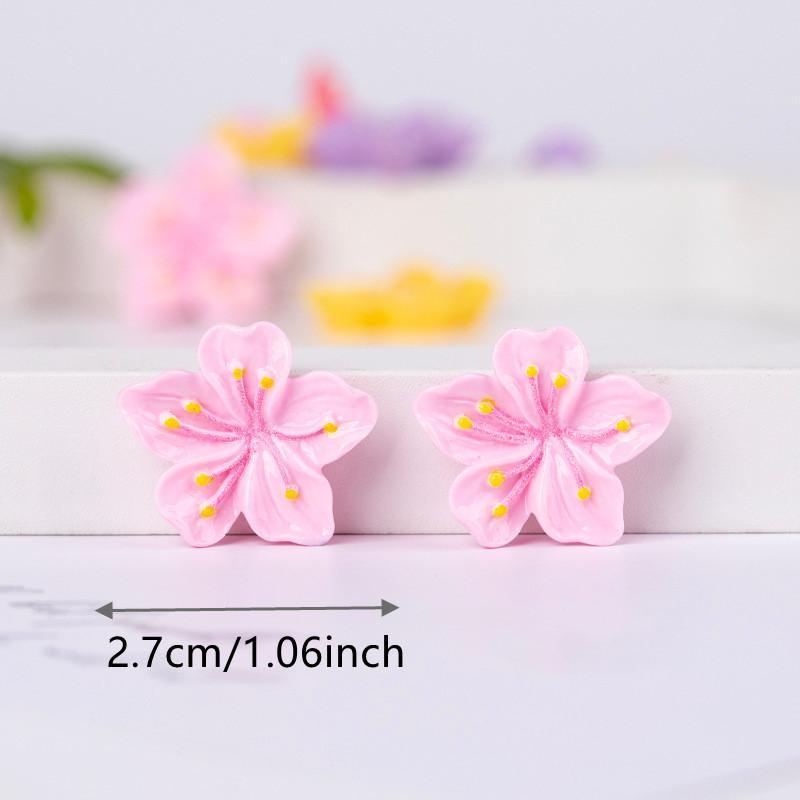 Cherry Flower Design Fridge Magnet, 10pcs set Random Color Pastoral Refrigerator Magnetic Sticker, Message Whiteboard Sticker for Home Office Dormitory