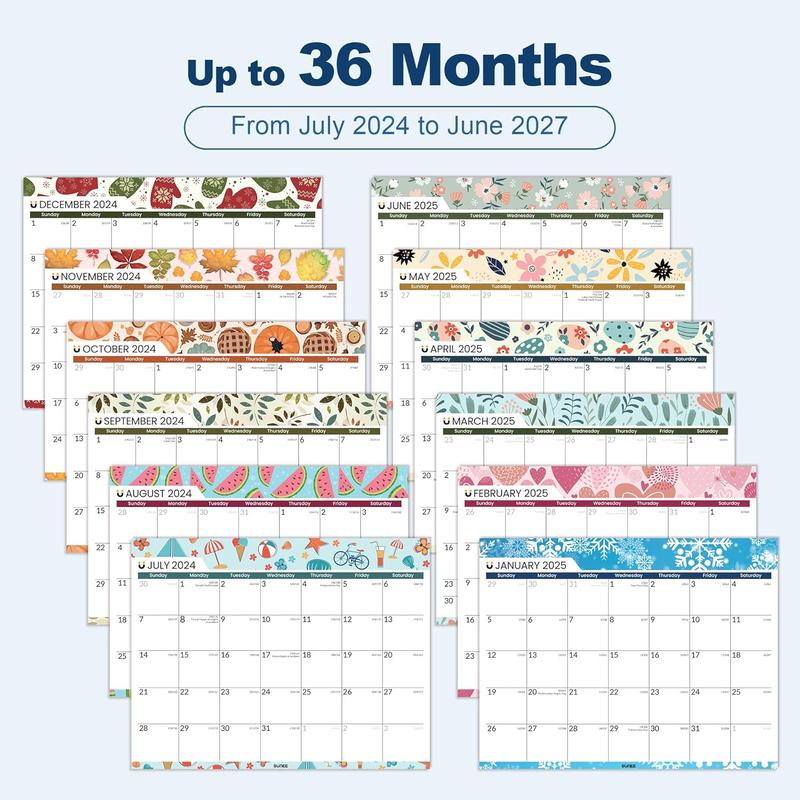 Magnetic Calendar for Refrigerator from Now to June 2027 Wall Calendar, Fridge Calendar 3 Year Planner with Magnet for Monthly Program, 8.5