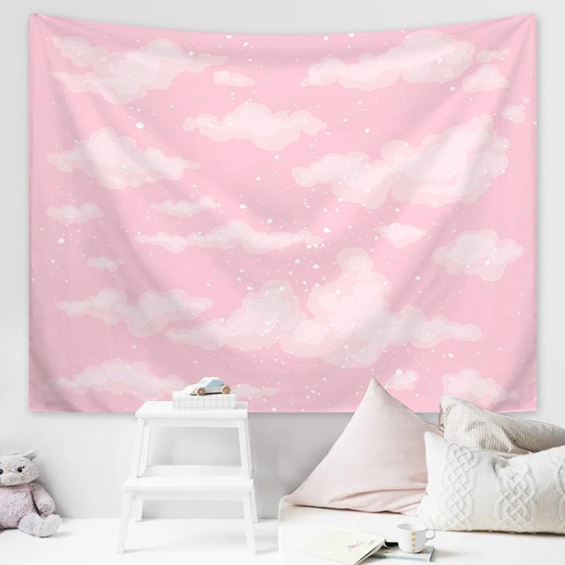 Cloud Print Tapestry, 1 Count Cute Sky Pattern Wall Hanging Posters Tapestry for Home Decor, Hanging Wall Decor for Home Bedroom Living Room, Cool Bedroom Accessories