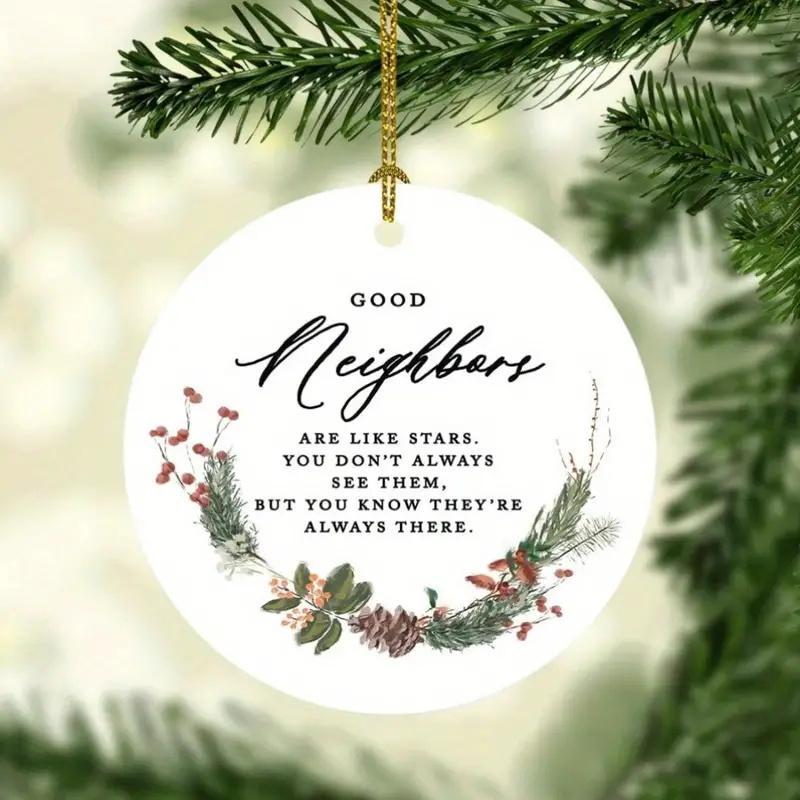 Letter & Plant Pattern Hanging Ornament, 1 5 10pcs Acrylic Hanging Decor for Good Neighbor, Hanging Decor for Home Living Room Bedroom, Gift for Neighbor