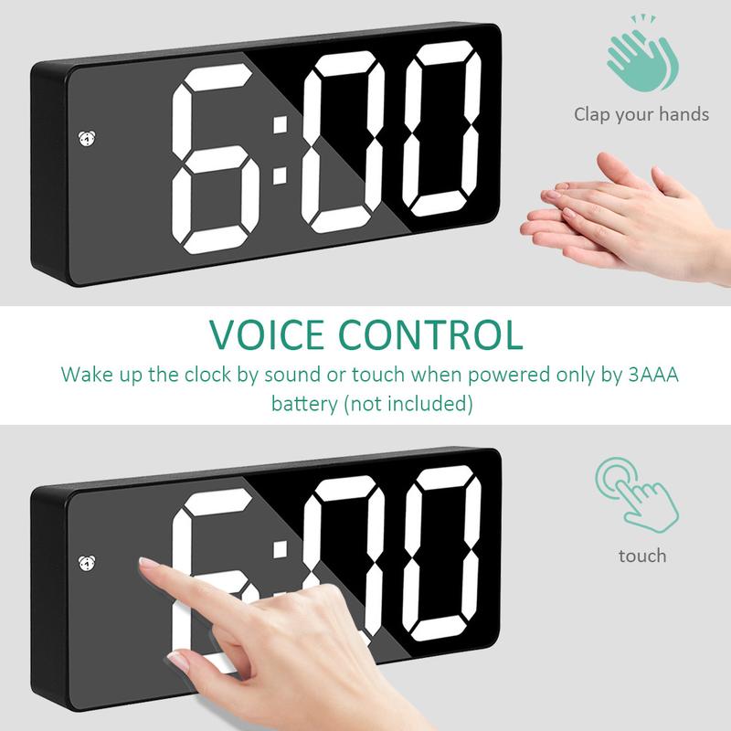 Personalized Gifts, Digital Alarm Clock LED Display Electronic Clocks 6.3