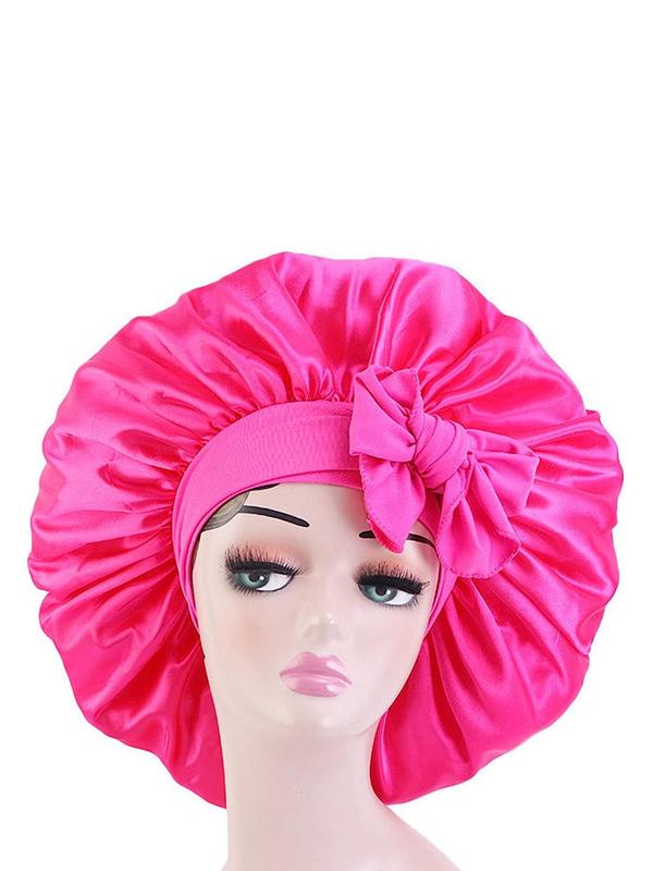 Women's Elegant Bowknot Design Plain Color Sleeping Bonnet, Soft Breathable Hair Bonnet, Fashionable Sleeping Bonnet for Women & Girls for Daily Use