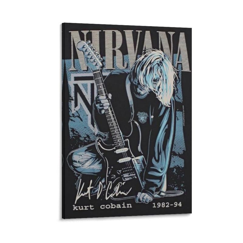 Nirvana Poster Vintage Kurt Cobain Poster Decorative Painting Canvas Wall Art Living Room Posters Bedroom Painting